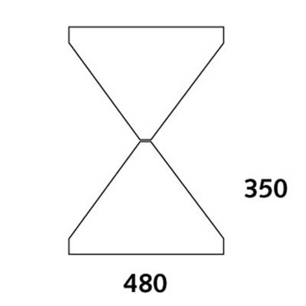 Dienbladen/afruimwagen 1-compartiment 2x trapezium dt 1/14 h. 165cm. Hupfer