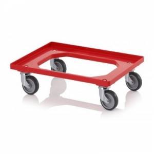 TRANSPORT UNDERSTAND WITH 4 SWIVEL WHEELS EURONORM DIM. 61X41CM. HGT. 16CM. COLOR RED