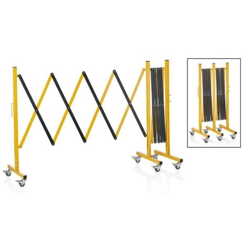 Schaarhek lengte 400cm. hgt. 100cm. zwart/geel