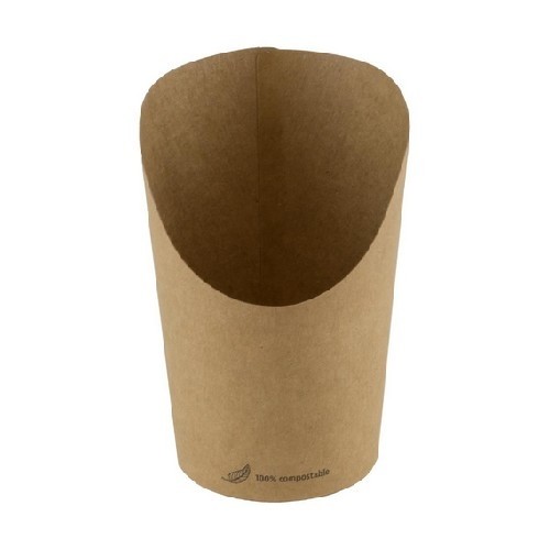 Kraft/pla coated scoop cup afm. 11,8cm. diam. 6cm. doos à 1000 stuks