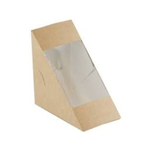 Kraft/pla sandwichbox afm. 12,3x12,3x7,2cm. doos à 500 stuks