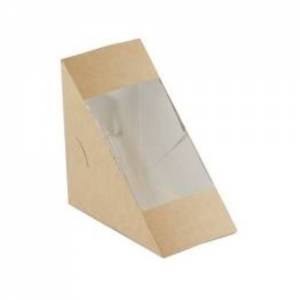 KRAFT/PLA SANDWICH BOX ABM. 12,3 x 12,3 x 7,2 cm. KARTON MIT 500 STÜCK