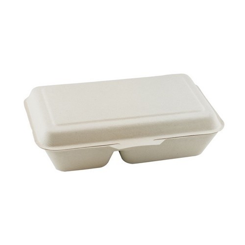 Suikerriet menubox bruin 2-vaks inh. 1000ml. afm. 24x16x6cm. doos à 500 stuks