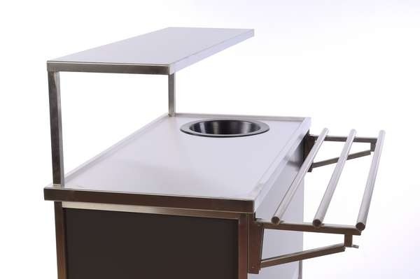 Condimentenwagen verrijdbaar rvs -kleur nader- te bepalen afm. 120x60x130cm.