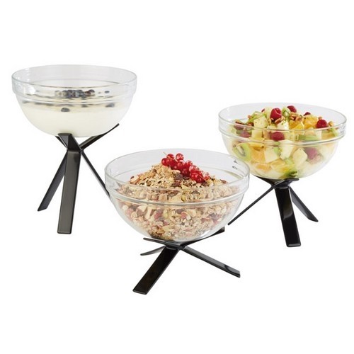 SUPPORT BUFFET HGT. 8CM. ÉTOILE EN MÉTAL AVEC REVÊTEMENT ANTIDÉRAPANT NOIR