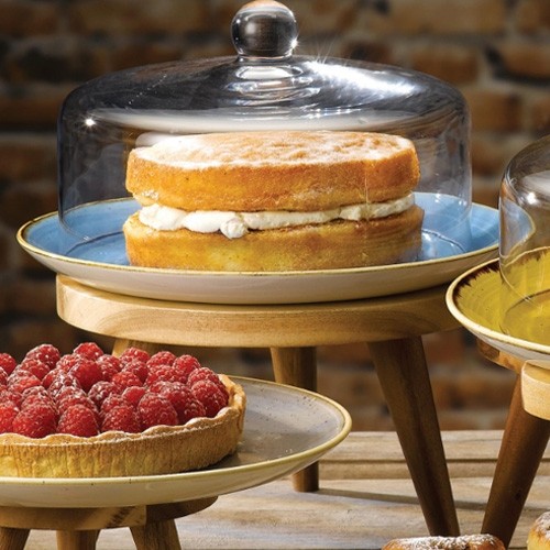 Buffetverhoger diam. 15cm.X(h)10cm. hout alchemy -Churchill