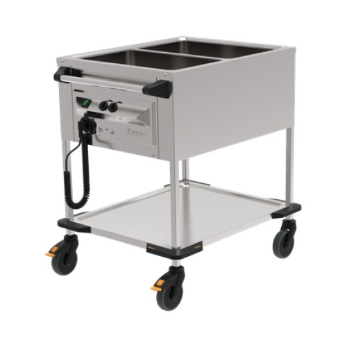 Bain-marie wagen 2x1/1GN ZUB-2 roestvrijstaal Rieber