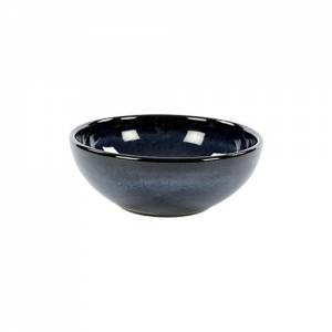 PLAT À SALADE KAITØ GRÈS DIAM. 16 CM. HG. 5.5CM. COULEUR BLEU INDIGO