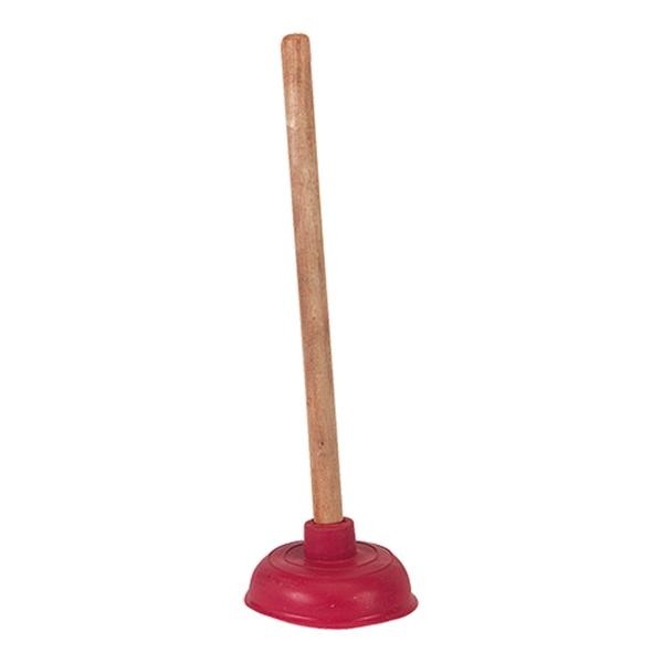 Gootsteenontstopper afm. 14cm. rubber/hout