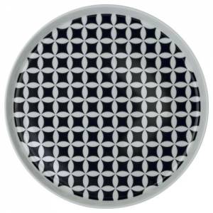 Bord plat diam. 22cm. Nordika blue Fjord 2 kleur wit/blauw Nova