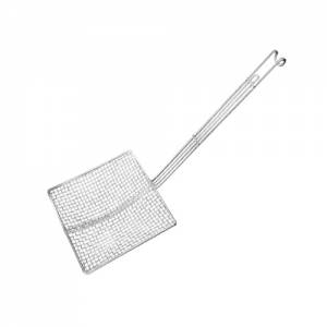 Frituurschep vierkant afm. 20x20cm. steel lg. 55cm. rvs