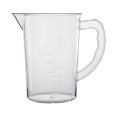 Maatbeker met maatverdeling inh. 1,0ltr. diam. 11,5cm. HG. 16,5cm. polycarbonaat