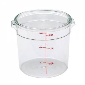 LAGERBEHÄLTER TRANSPARENT Z/DECKEL DURCHM. 18,2 cm. HG. 21,1 cm. INH. 3,8 LITER POLYCARBONAT