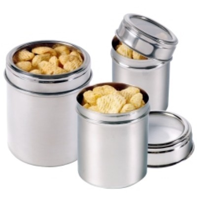 Voorraadbus m/deksel inh. 0,8ltr. rvs 18/10