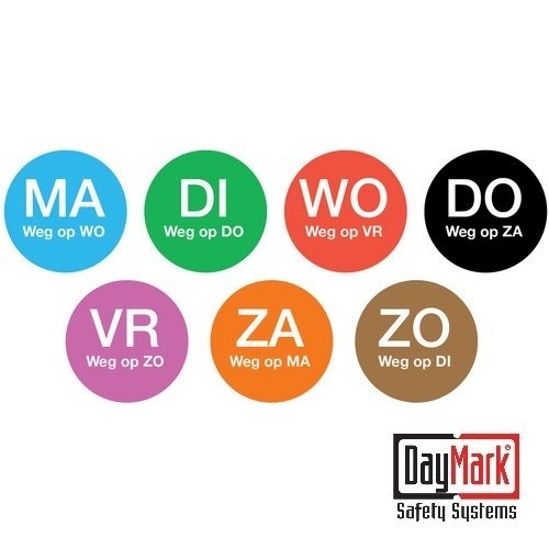 Afwasbare sticker 'do weg op za' rol à 500 stuks - DayMark