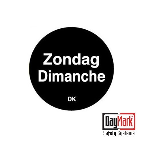 Permanente stickers 'donderdag' rol à 1000 stuks - DayMark