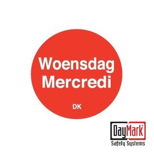 Permanente stickers 'zaterdag' rol à 1000 stuks - DayMark