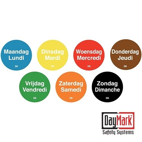 Permanente stickers 'zondag' rol à 1000 stuks - DayMark