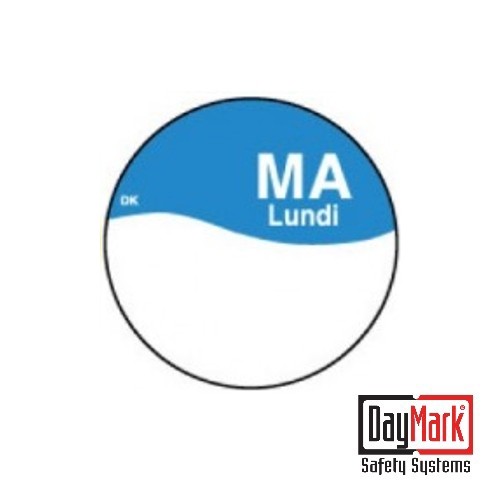 Permanente stickers 'dinsdag' met schrijfvlak rol à 1000 stuks - DayMark