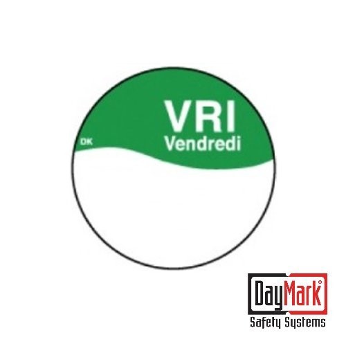 Permanente stickers 'vrijdag' met schrijfvlak rol à 1000 stuks - DayMark