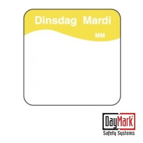 Makkelijk te verwijderen stickers met schrijfvlak 'zaterdag' rol à 1000 stuks - DayMark