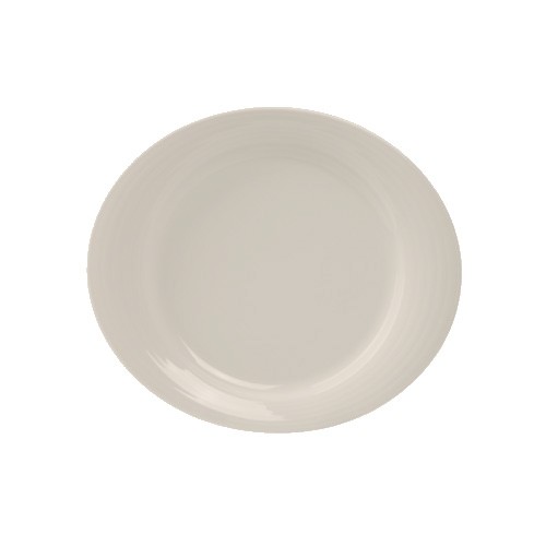 Bord ovaal plat Duo afm. 31x27cm. kleur ivoor Nova