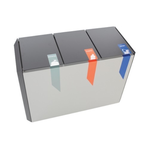 Brandveilige afvalscheidingsunit RecycloStar 3, afm. 99,7x45,3x74,5cm.
