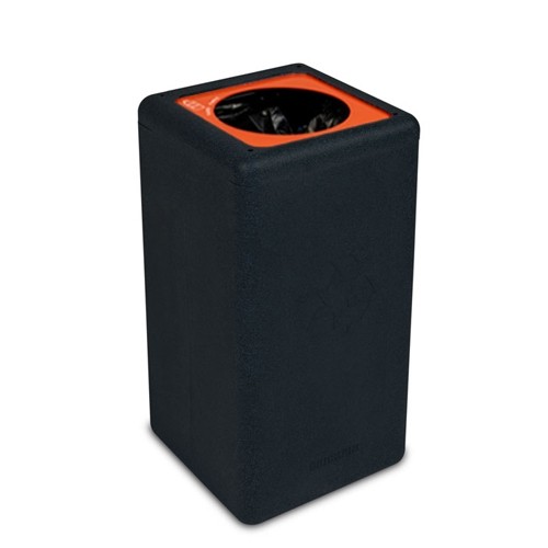 WASTE BIN CIRCULAR PLASTIC BLACK CONT. 65LTR. AFM. 35x35CM. HG. 70CM. BRICKBIN