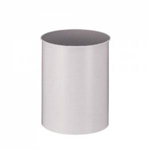 BAC A PAPIER ROND COULEUR GRIS DIAM. 26CM. HG. 31CM. INH. 15LTR. MÉTAL