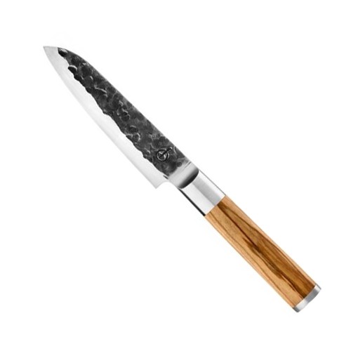 Santokumes afm. 14cm. Olive Forged roestvrijstaal Laguiole Style de Vie