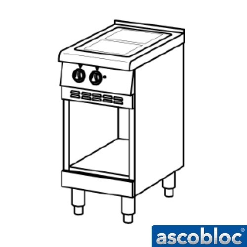 Keramische kookplaat ascoline 700 AEH 300 afm.400x706x850mm. 400v - 6000w Ascobloc