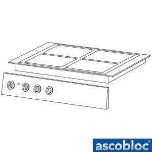 Keramische kookplaat inbouw integraline IEH 500 afm. 70x61cm. 400v - 12kw Ascobloc