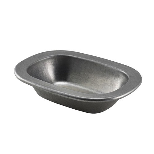 Bakje afm. 15,8x12x3,5cm. inh. 225ml. Vintage rvs