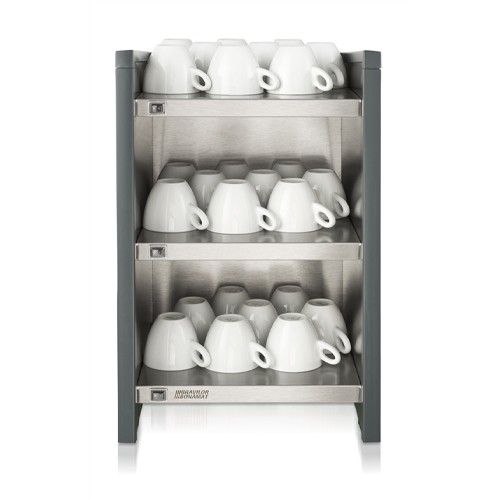 Koppenwarmer WHK afm. 349x400x542mm. kleur Antraciet stainless dark 230v-85w Bravilor