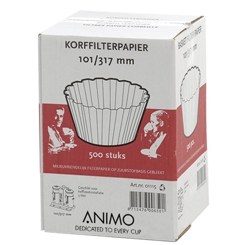 Korffilterpapier afm. 101/317mm. doos á 500 stuks Animo