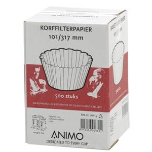 Korffilterpapier afm. 101/317mm. doos á 500 stuks Animo