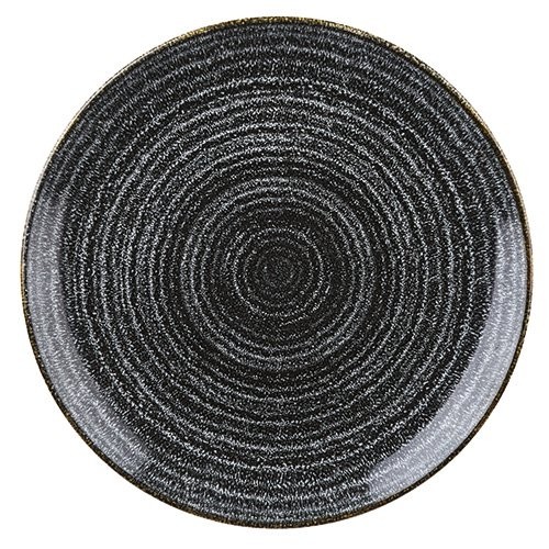 COUPE-TELLER HOMESPUN FARBE CHARCOAL BLACK DIAM. 21,7 cm. CHURCHILL STUDIO-DRUCKE