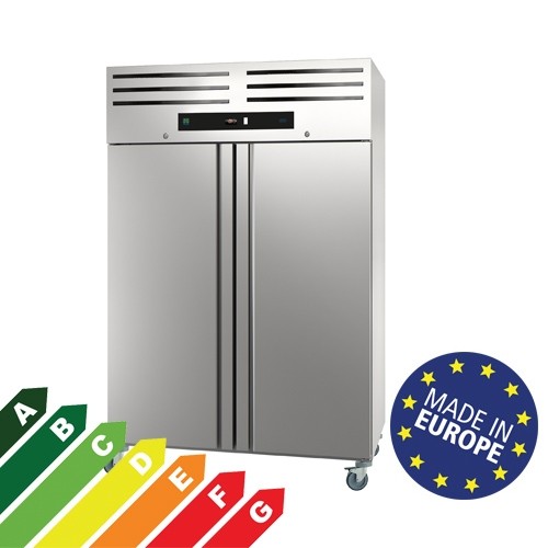 Bedrijfskoelkast 2-deurs rvs - 2/1gn – greenline - verrijdbaar
