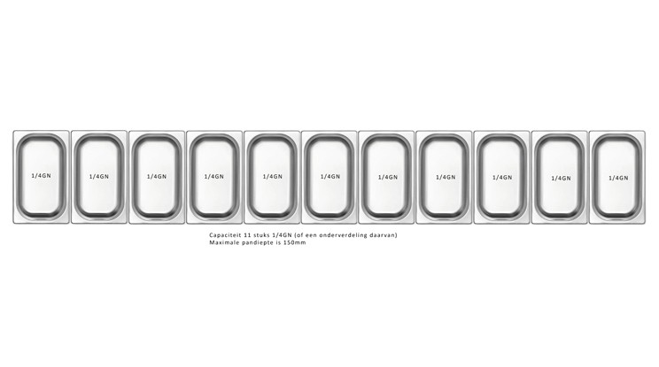 Saladiere Coldline vp23/12n 1/4gn met vitrine