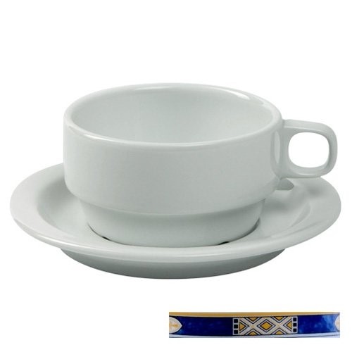 SAUCER FOR SOUP CUP EUROPE COLOR WHITE W/DECOR EGYPTO BLUE NOVA