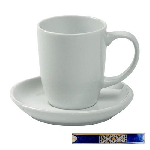 Koffieschotel bern kleur wit m/decor Egypto Blue Nova