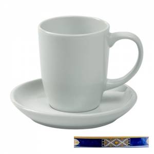 Koffieschotel bern kleur wit m/decor Egypto Blue Nova
