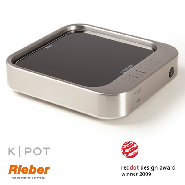 Warmhoudplaat K-POT 2/3gn rvs afm. 35,3x38x8,8cm. 230v/1600w Rieber
