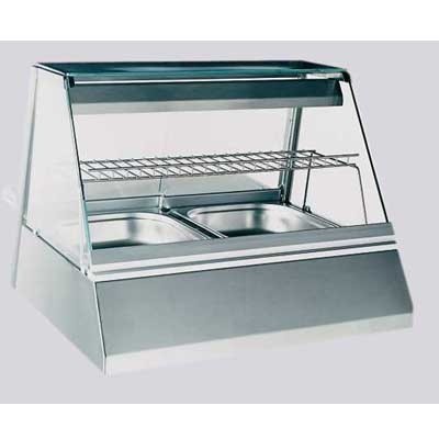 Warmhoudvitrine hte-60 2x1/2gn afm. 60x52,5cm. HG. 46cm. 230v/1,2kw Ubert