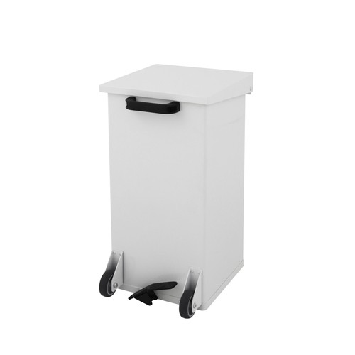 Verrijdbare afvalbak Carro-Kick afm. 30x30cm. HG. 60cm. inh. 55ltr. wit