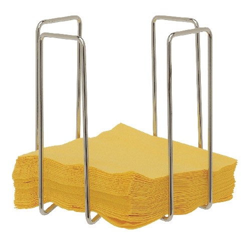 Servettenstandaard afm. 18,5x18,5x20cm. verchroomd