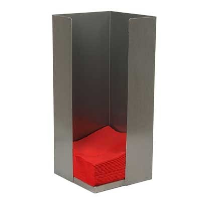 Servettenstandaard afm. 16,5x16,5x18cm. rvs