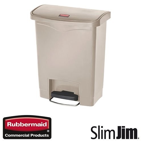 Afvalbak Beige 68l. front step 'Slim Jim Step-On' Rubbermaid