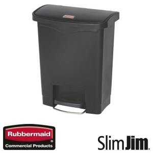ABFALLBEHÄLTER SCHWARZ 90L. FRONTSTUFEN 'SLIM JIM STEP-ON' RUBBERMAID