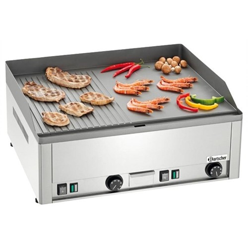 BACK-/GRILLPLATTE GDP 650E-GR (1/2 GLATT, 1/2 GERIFFELT) GRÖSSE. 66 x 58 x (H) 31 cm. 400V/50Hz/6kW BARTSCHER